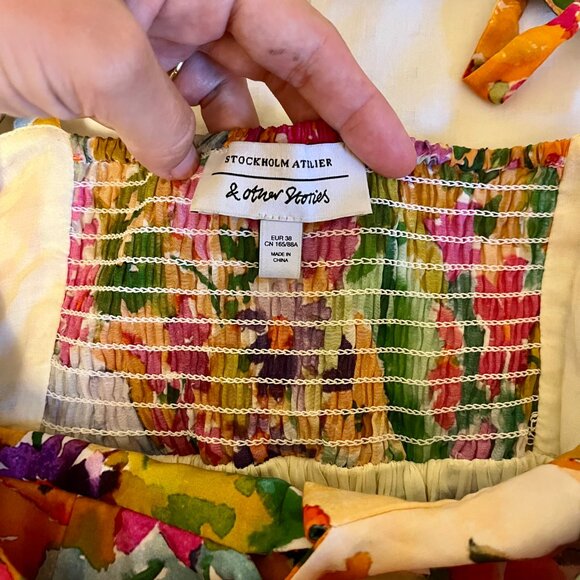 Tie-strap, twist-front floral dress (& Other Stories) - Picture 5 of 8